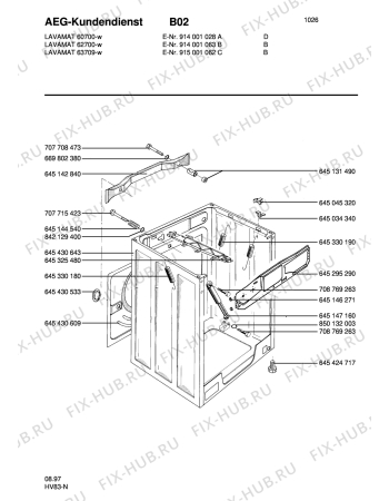 Взрыв-схема стиральной машины Aeg LAV60700-W - Схема узла Housing 001